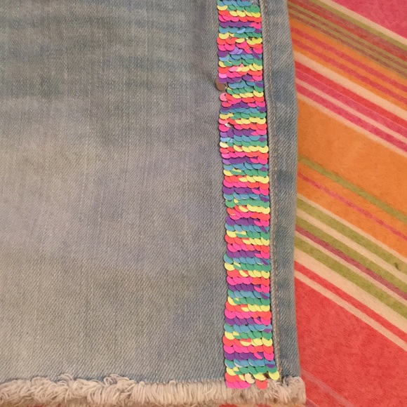 Girls rainbow sided sequence shorts - Picture 5 of 5
